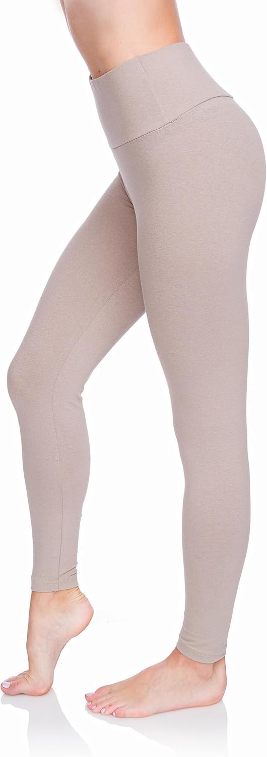 Legging taille haute femme coton stretch