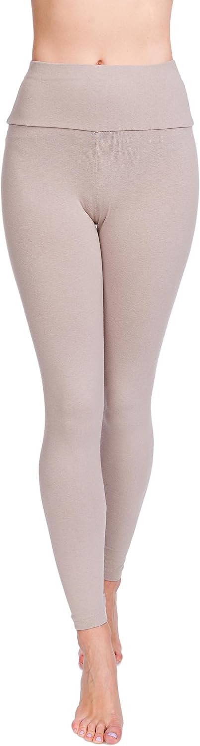 Legging taille haute femme coton stretch