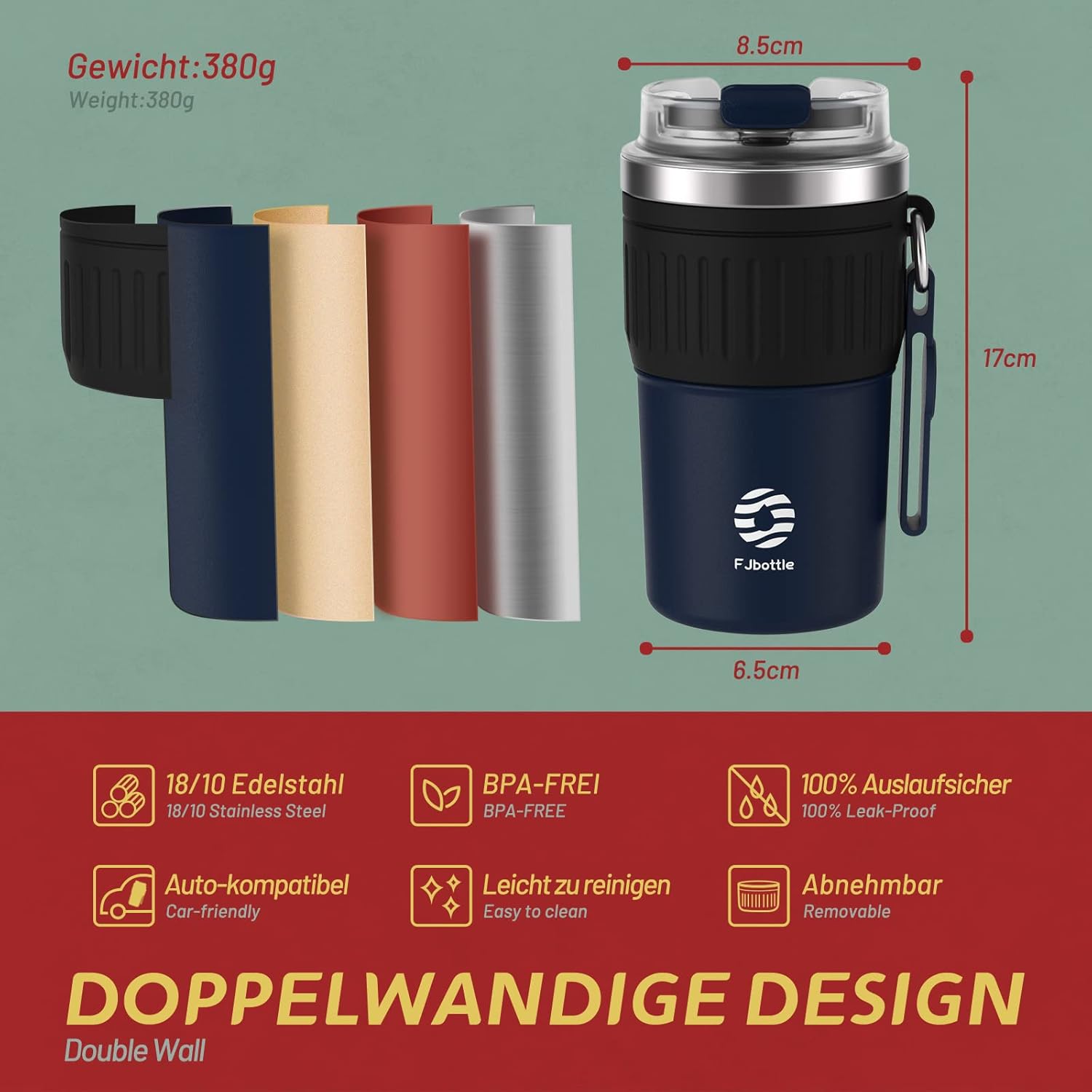 Mug de voyage réutilisable 400 ml
