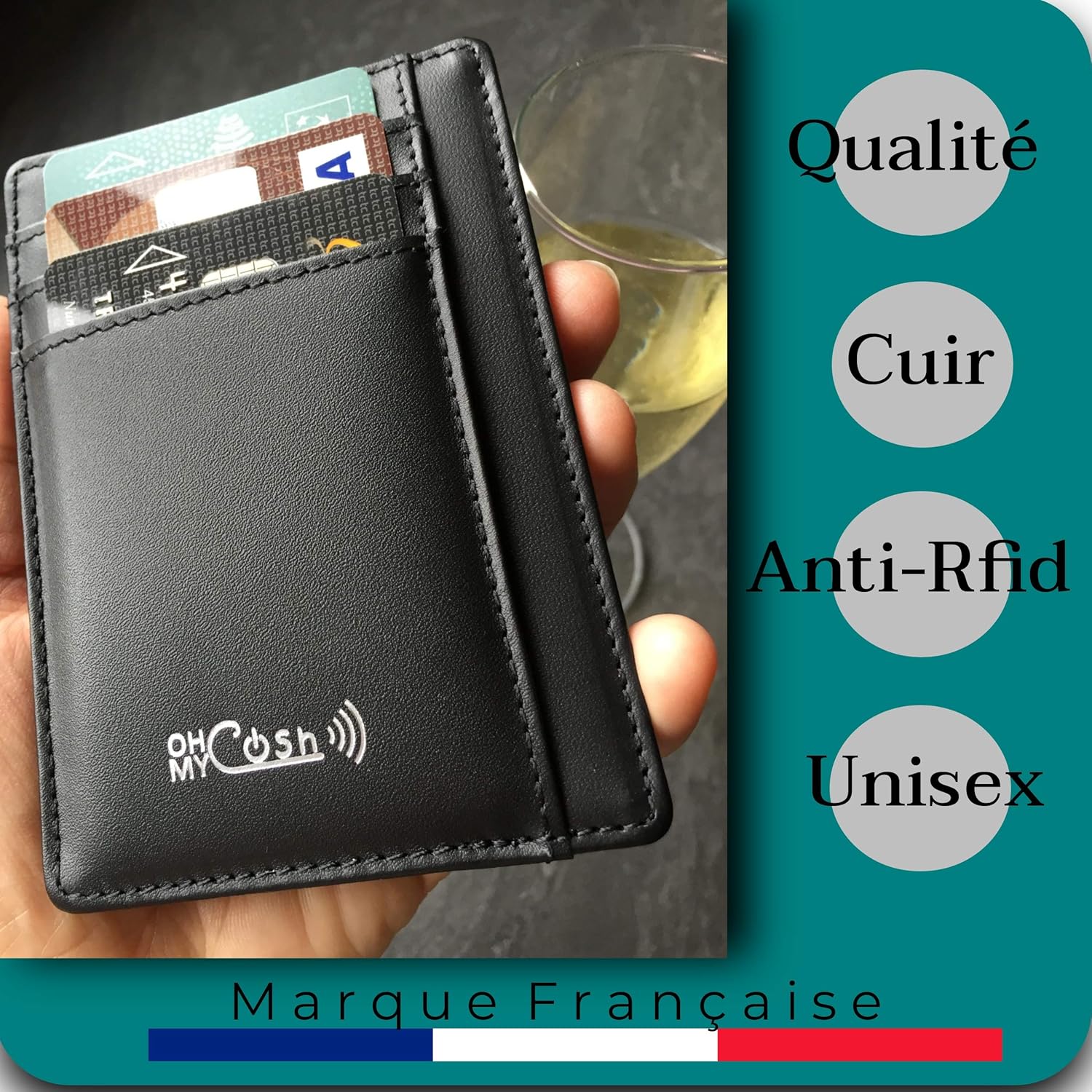 Portefeuille slim anti-RFID