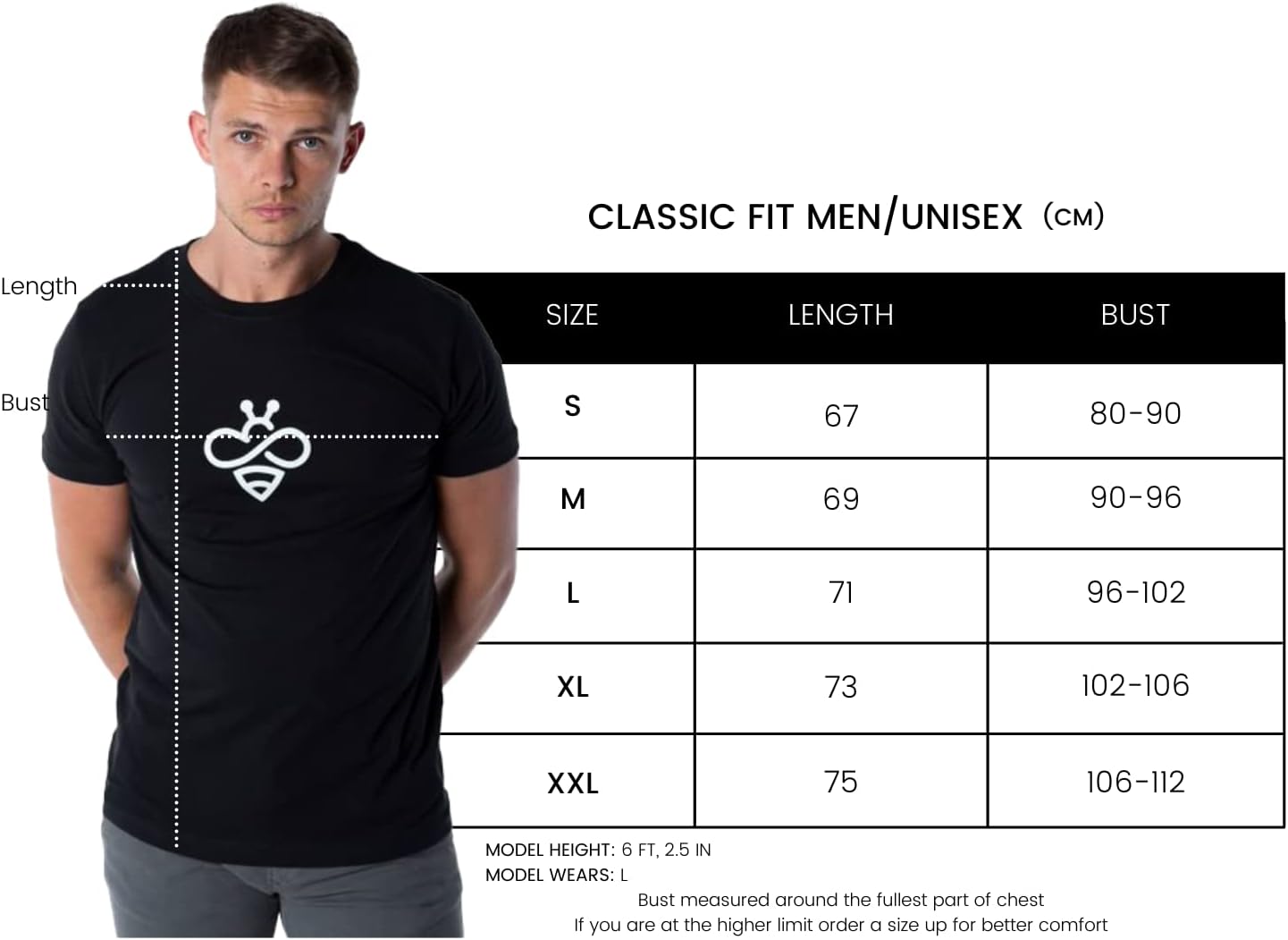 T-shirt col rond unisexe en coton